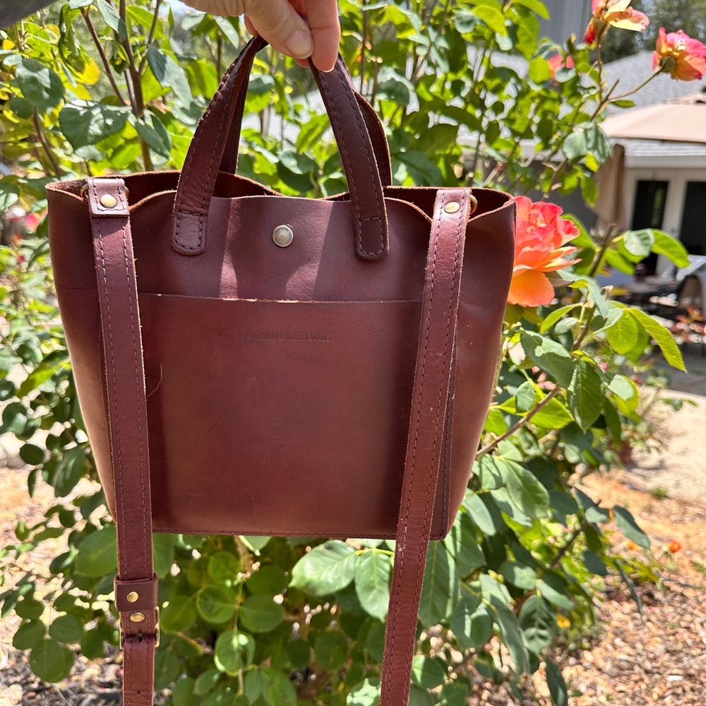 Portland Leather mini c/b in gently loved condition. Congnac smooth leather